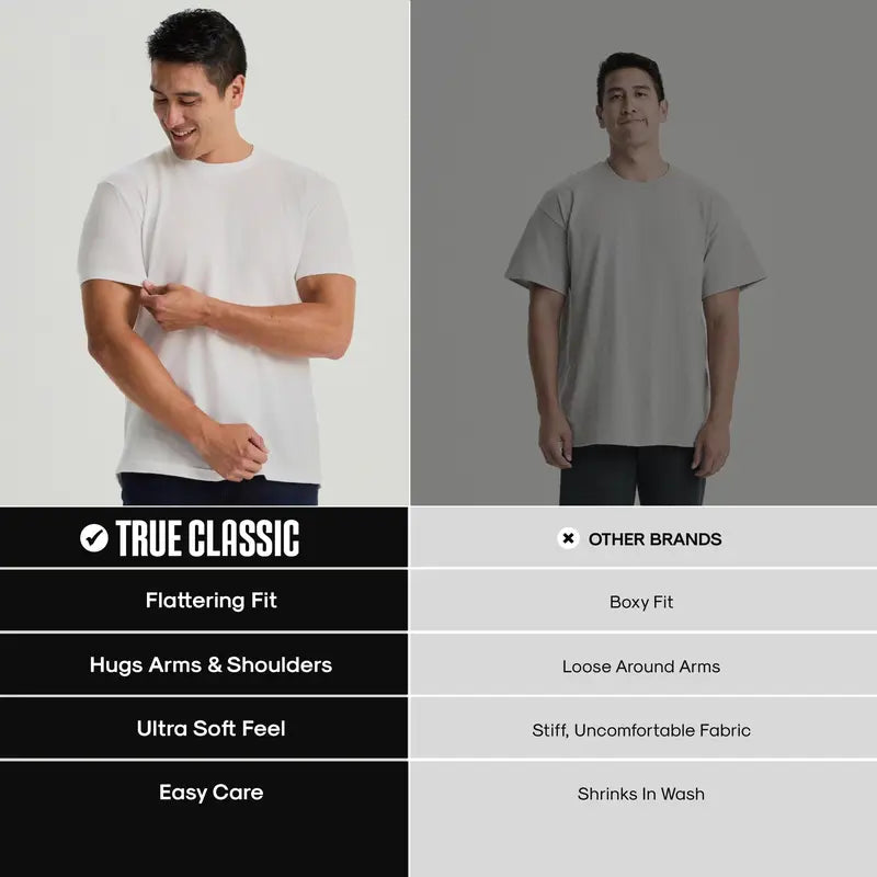 Men's 4-Pack Short Sleeve Crew Neck T-Shirts – Premium Fit for Everyday Comfort & Casual Style