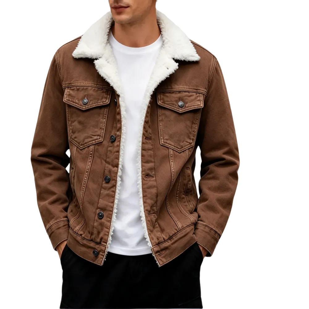 🔥 BESTSELLER | Men's Sherpa-Lined Denim Jacket