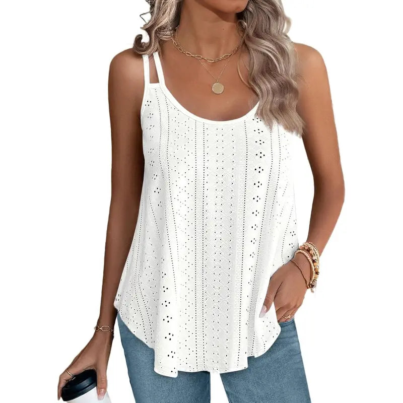 Women's Lightweight Spaghetti Strap Tank Top | Loose Fit Scoop Neck Summer Beach Cami