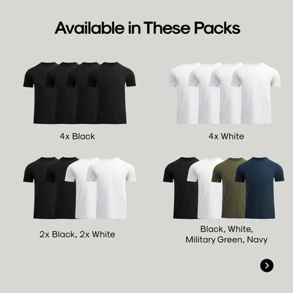 Men's 4-Pack Short Sleeve Crew Neck T-Shirts – Premium Fit for Everyday Comfort & Casual Style