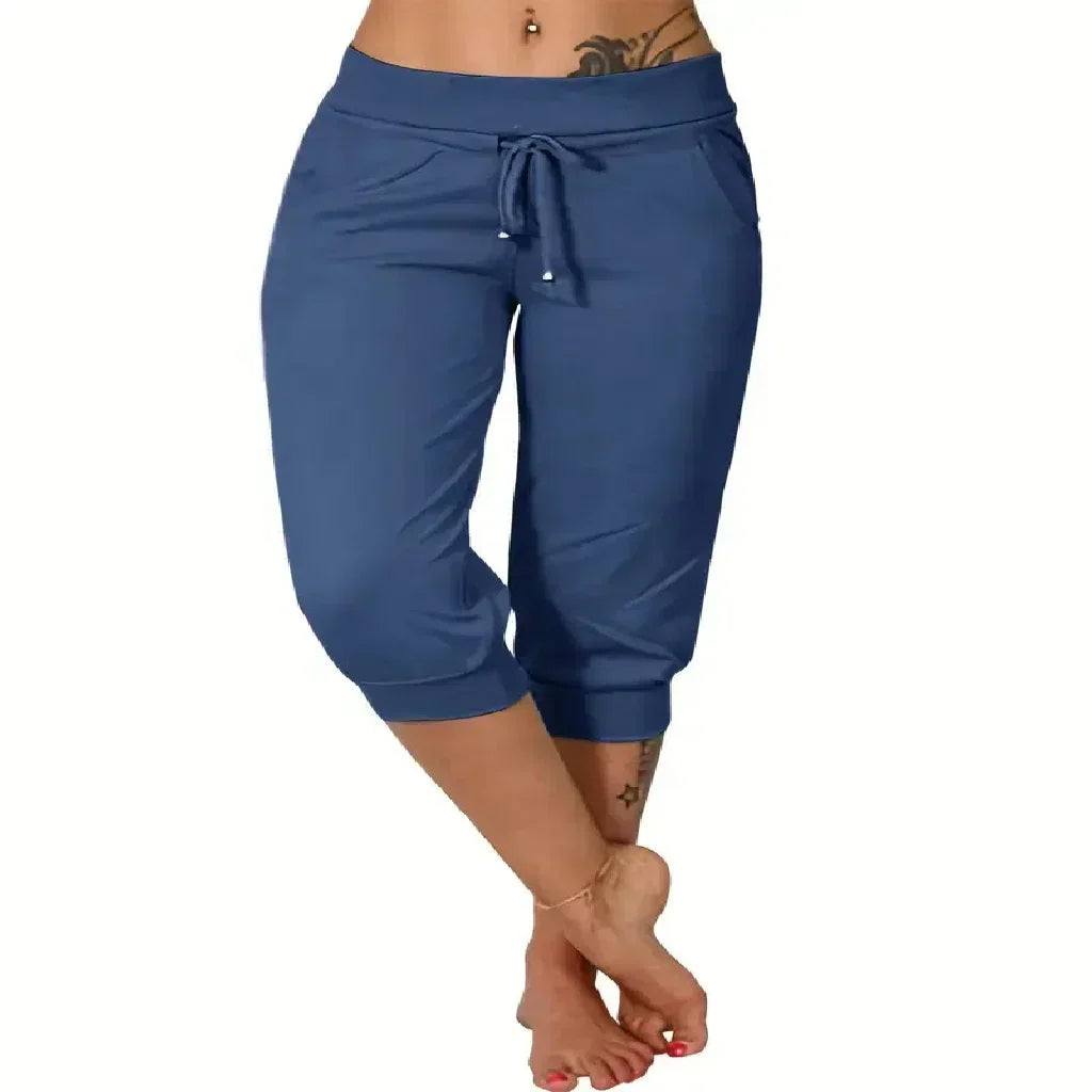 🔥Hot Summer Sale🔥Comfy All-Day Stretch Capri Joggers - Lightweight Summer Cropped Lounge Pants with Deep Pockets