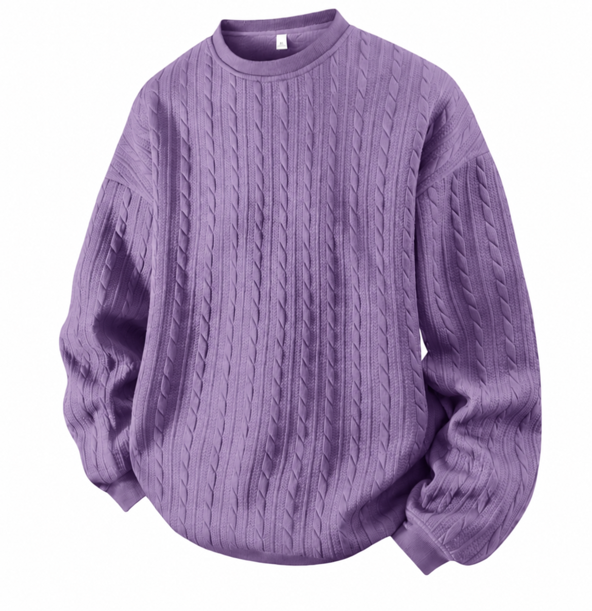 Men's Cable Knit Crewneck Sweatshirt