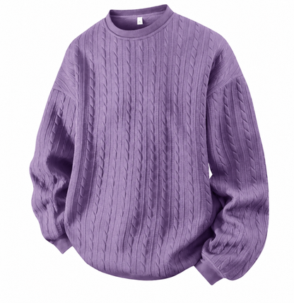 Men's Cable Knit Crewneck Sweatshirt