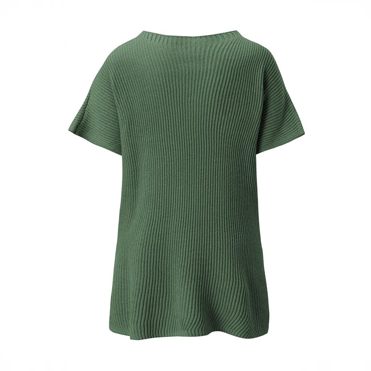 2026 SummerVibes Women's Crew Neck Batwing Short Sleeve Ribbed Knit Top - Oversized High Low Side Split Casual Pullover for Daily Outings summerwins