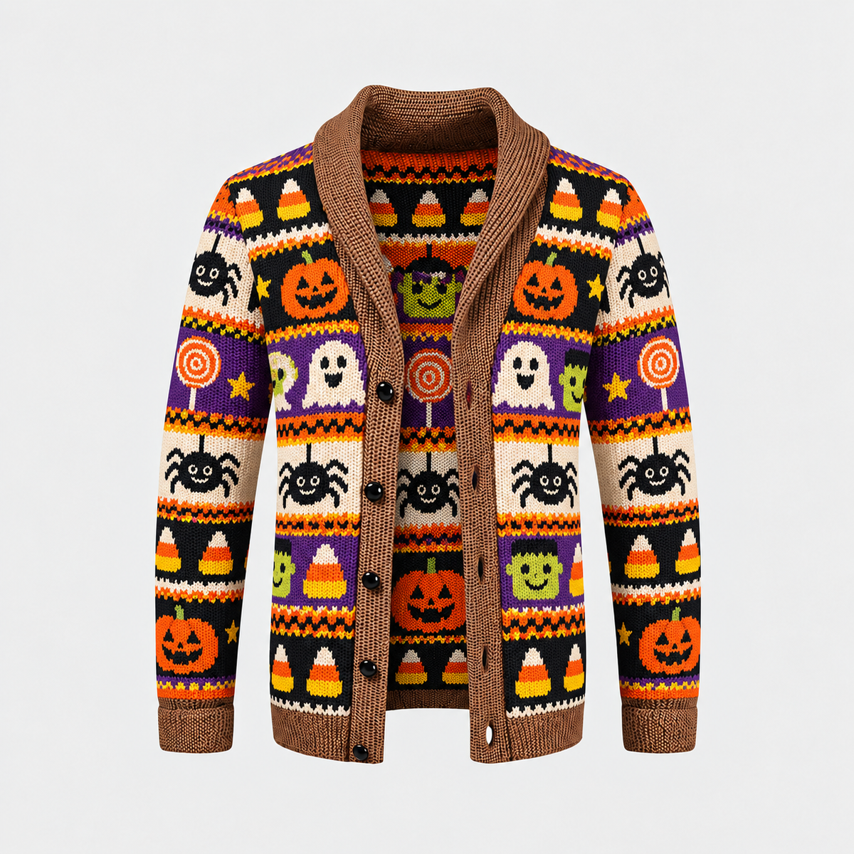 Halloween Special Offer-Men's Shawl Collar Striped Knit Cardigan Sweater