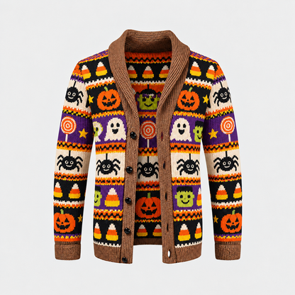 Halloween Special Offer-Men's Shawl Collar Striped Knit Cardigan Sweater
