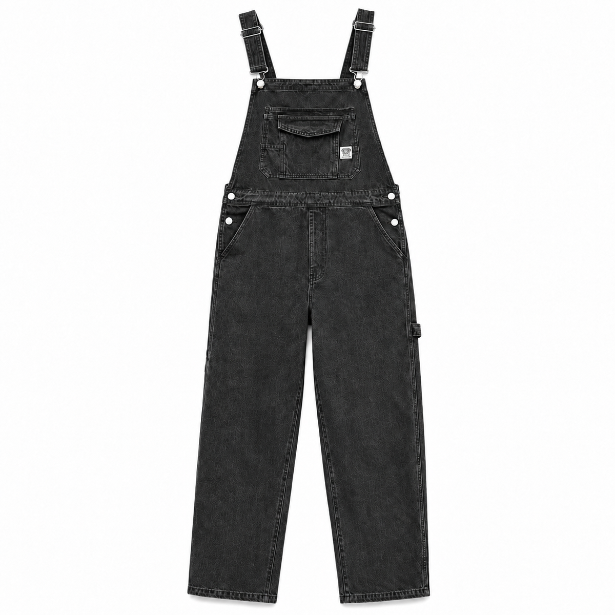 Men's Heavyweight Cotton Denim Overalls Relaxed Fit Straight Leg Dungarees with Multi Pocket Utility