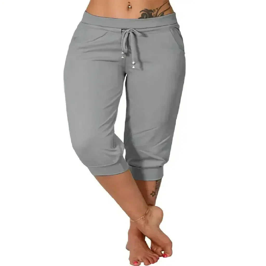🔥Hot Summer Sale🔥Comfy All-Day Stretch Capri Joggers - Lightweight Summer Cropped Lounge Pants with Deep Pockets