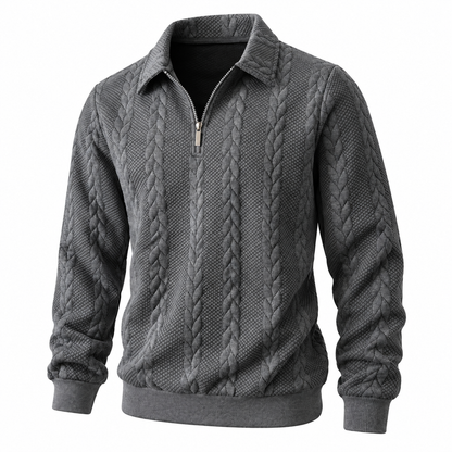 🐊Old-Money Sweatshirt  with Half-Zip and Polo Collar🔥