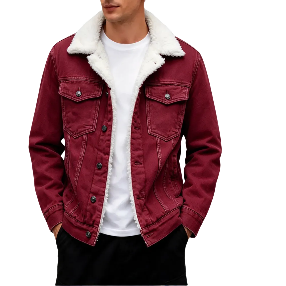 🔥 BESTSELLER | Men's Sherpa-Lined Denim Jacket