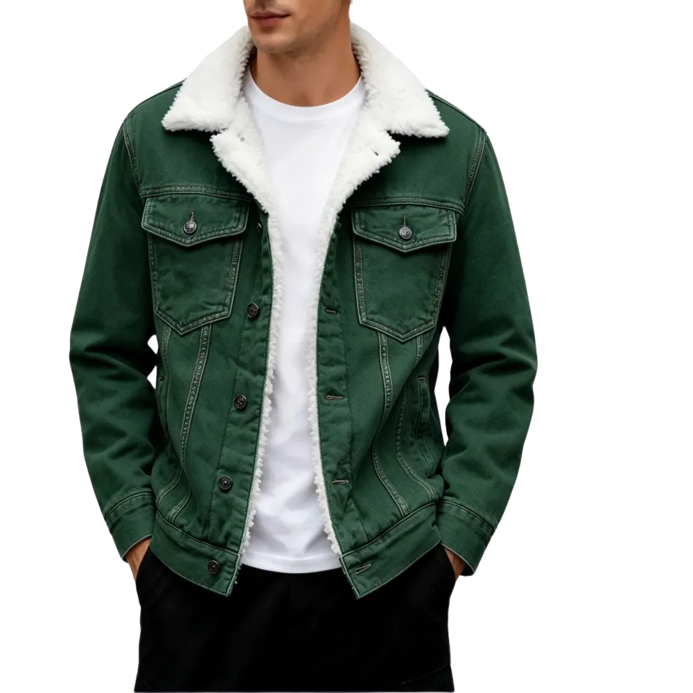 🔥 BESTSELLER | Men's Sherpa-Lined Denim Jacket