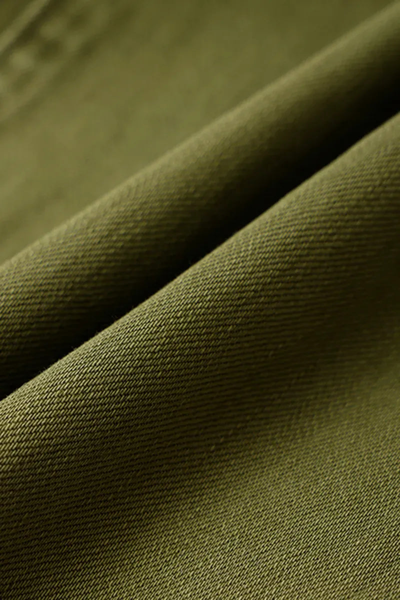 Double Button Mid Waist Straight Leg Pants
