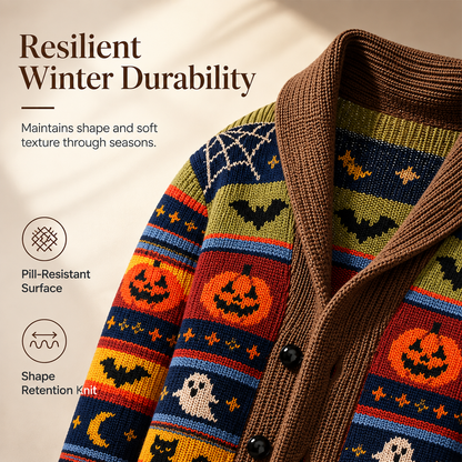Halloween Special Offer-Men's Shawl Collar Striped Knit Cardigan Sweater