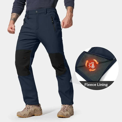 Men's waterproof and warm trousers; waterproof fabric with a pure cotton lining
