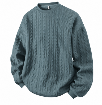 Men's Cable Knit Crewneck Sweatshirt