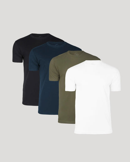 Men's 4-Pack Short Sleeve Crew Neck T-Shirts – Premium Fit for Everyday Comfort & Casual Style