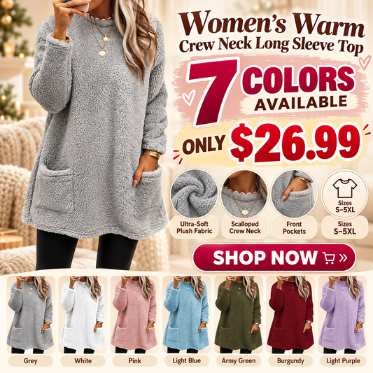 Women's Warm Crew Neck Long Sleeve Top