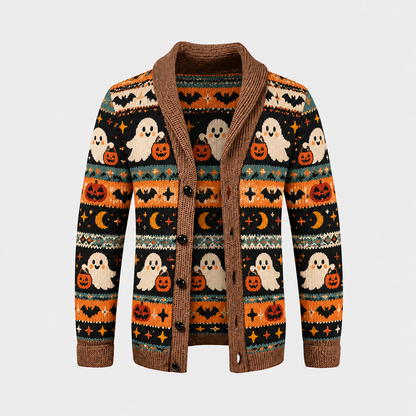 Halloween Special Offer-Men's Shawl Collar Striped Knit Cardigan Sweater