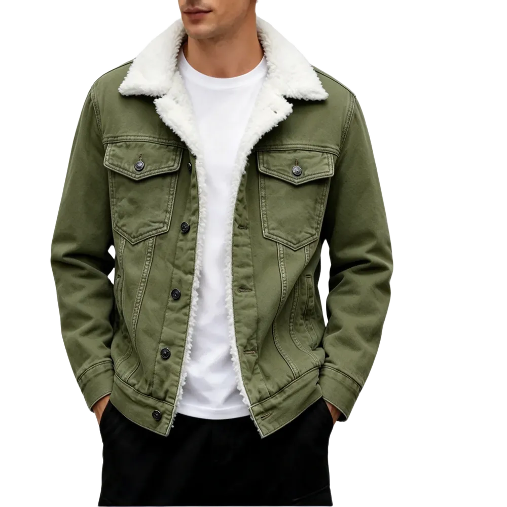 🔥 BESTSELLER | Men's Sherpa-Lined Denim Jacket