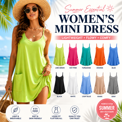 Special Sale❤️Women's Summer Sleeveless Mini Dress V Neck Spaghetti