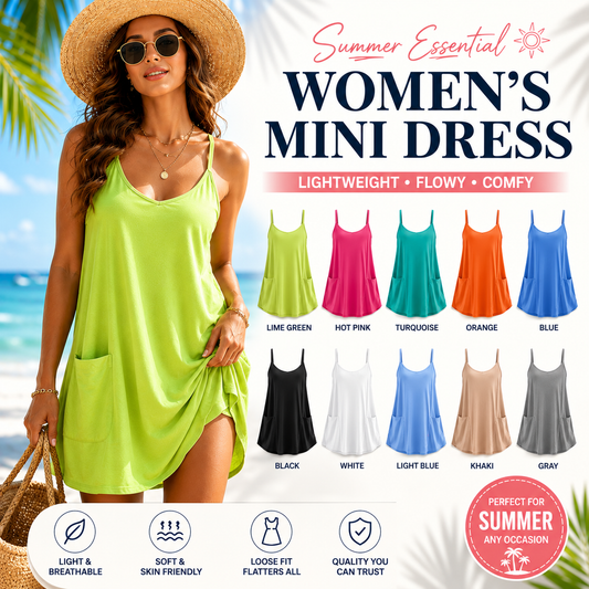 Special Sale❤️Women's Summer Sleeveless Mini Dress V Neck Spaghetti
