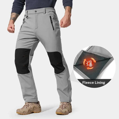 Men's waterproof and warm trousers; waterproof fabric with a pure cotton lining