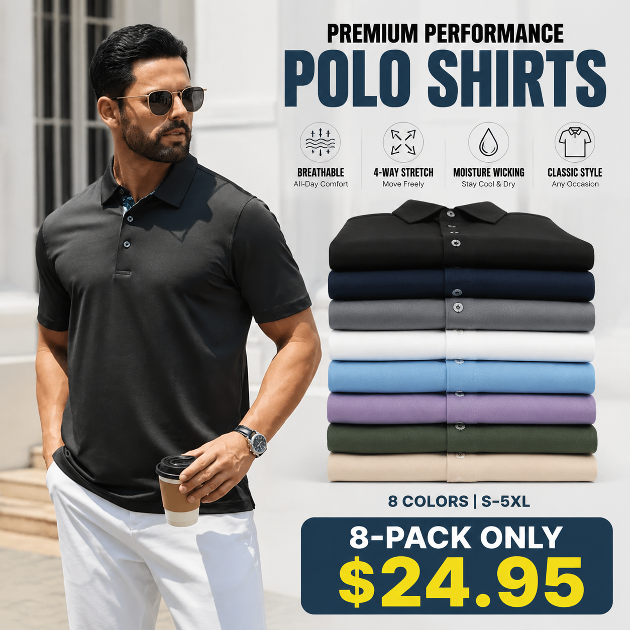 Men's Polo Shirts – Soft Breathable Cotton
