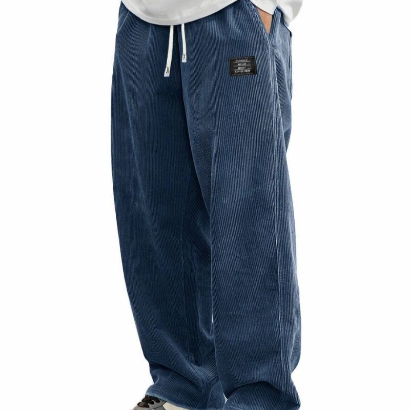 Men's Loose-Fit Drawstring Pants with Pockets