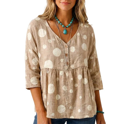 Women's Loose Fit V-Neck Casual Blouse