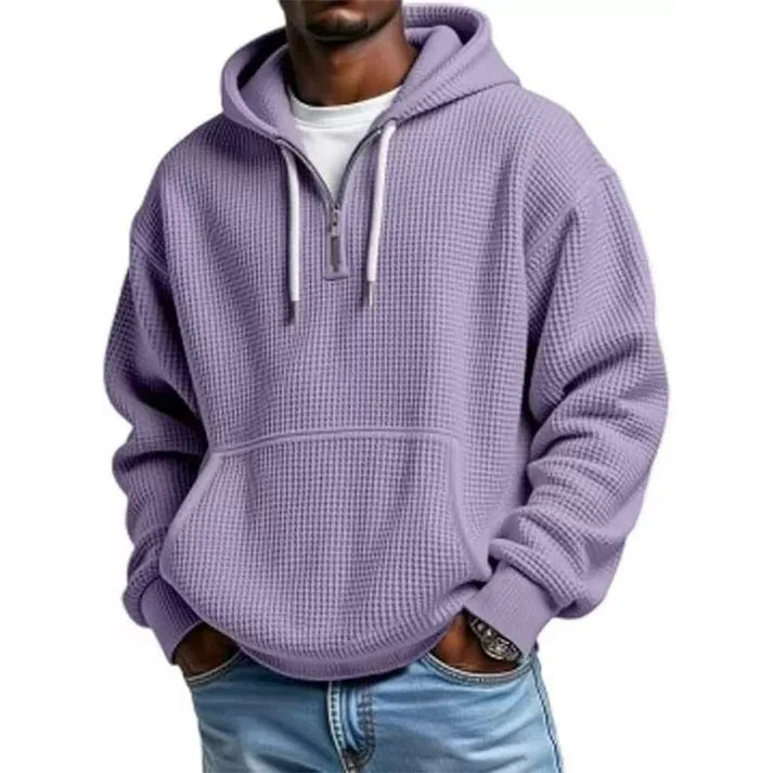 Men's Knit Quarter-Zip Hoodie Sweatshirt
