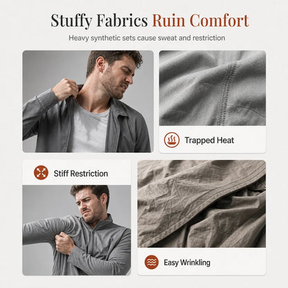 Men's Casual Waffle Knit Jacket and Pants Set